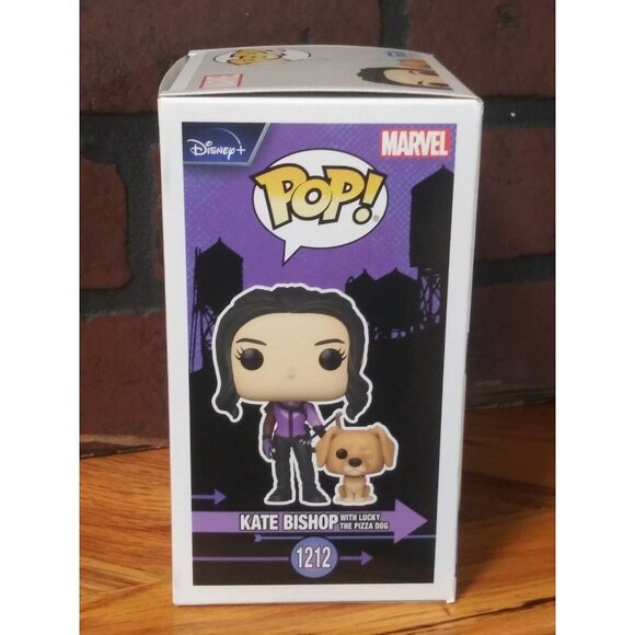 Funko Pop Hawkeye Kate Bishop w/ Lucky Pizza Dog Marvel Studios Vinyl Figure NIB - Picture 5 of 9